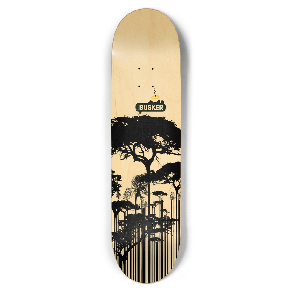 Tree Barcode...BUSKER 8.5 Skateboard (Natural Finish)