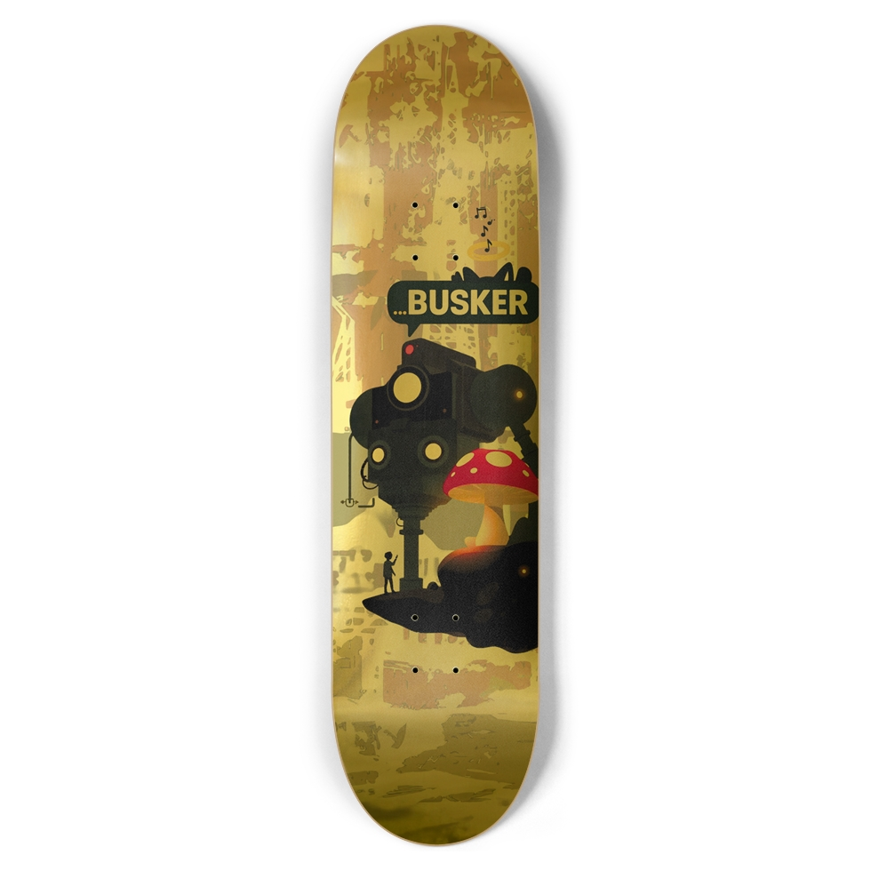 Drone Maker...BUSKER 8.5 Skateboard (Gold Foil)